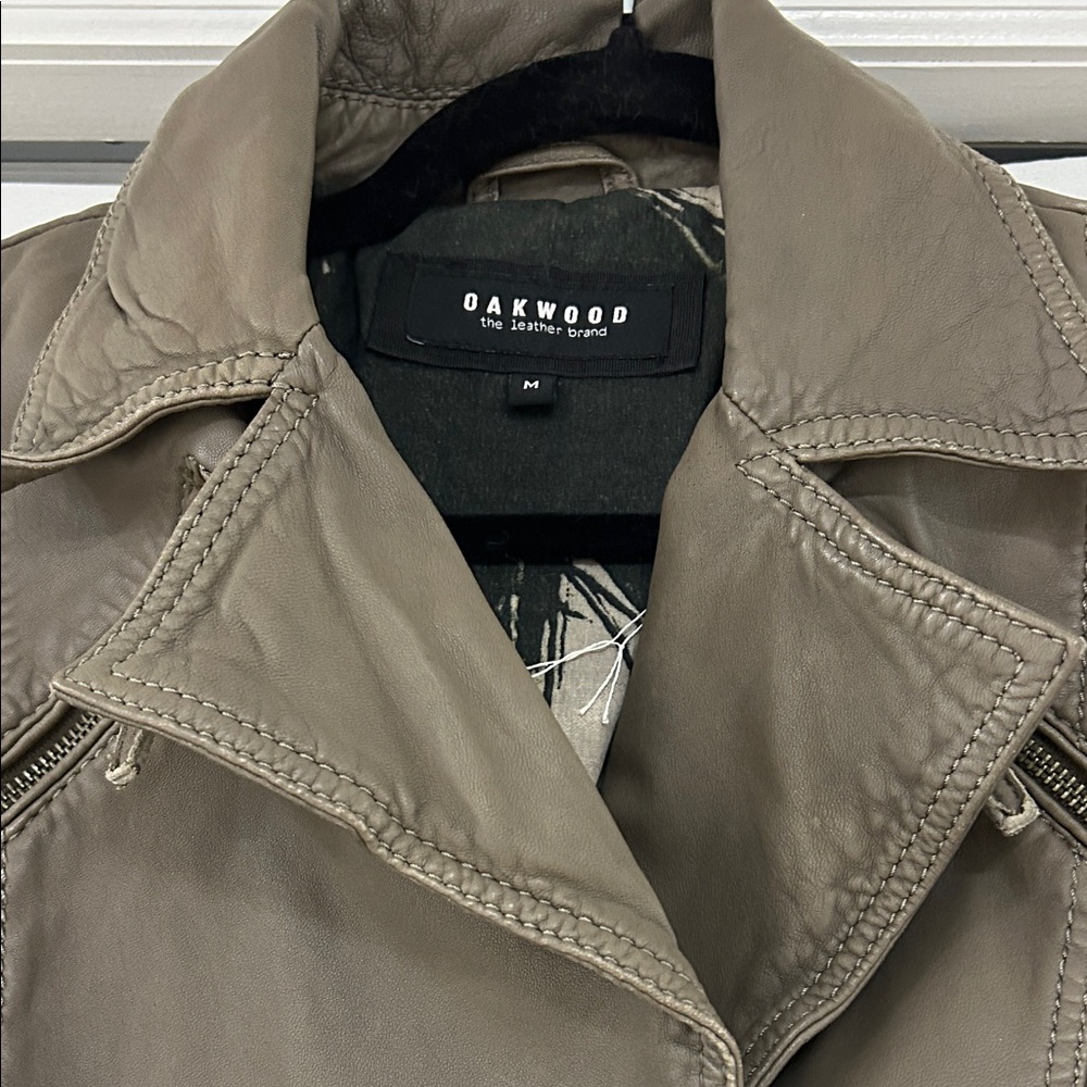 Classic mocha colored leather Double-Breasted Trench Coat image 3